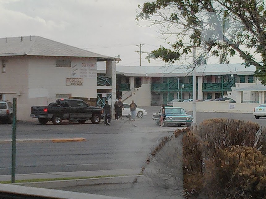 Some random photo shoot was going on across the street. I thought it was a pretty odd location for one.