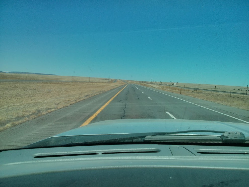 This is what most of northern New Mexico looks like. On the first leg of my trip to Colorado I saw an awful lot of nothing- not even the brush I'd seen on the way into the state.