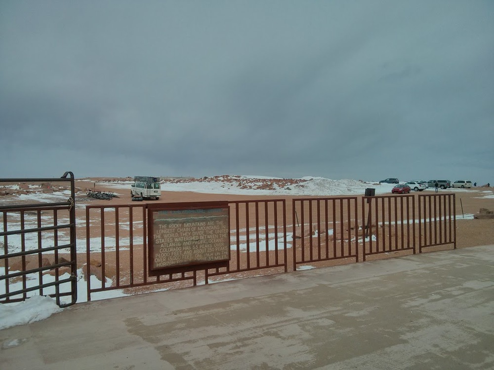 It was very, very cold at the peak. It never gets above freezing up here, and there's nothing to block the wind. We didn't stay outside very long :)