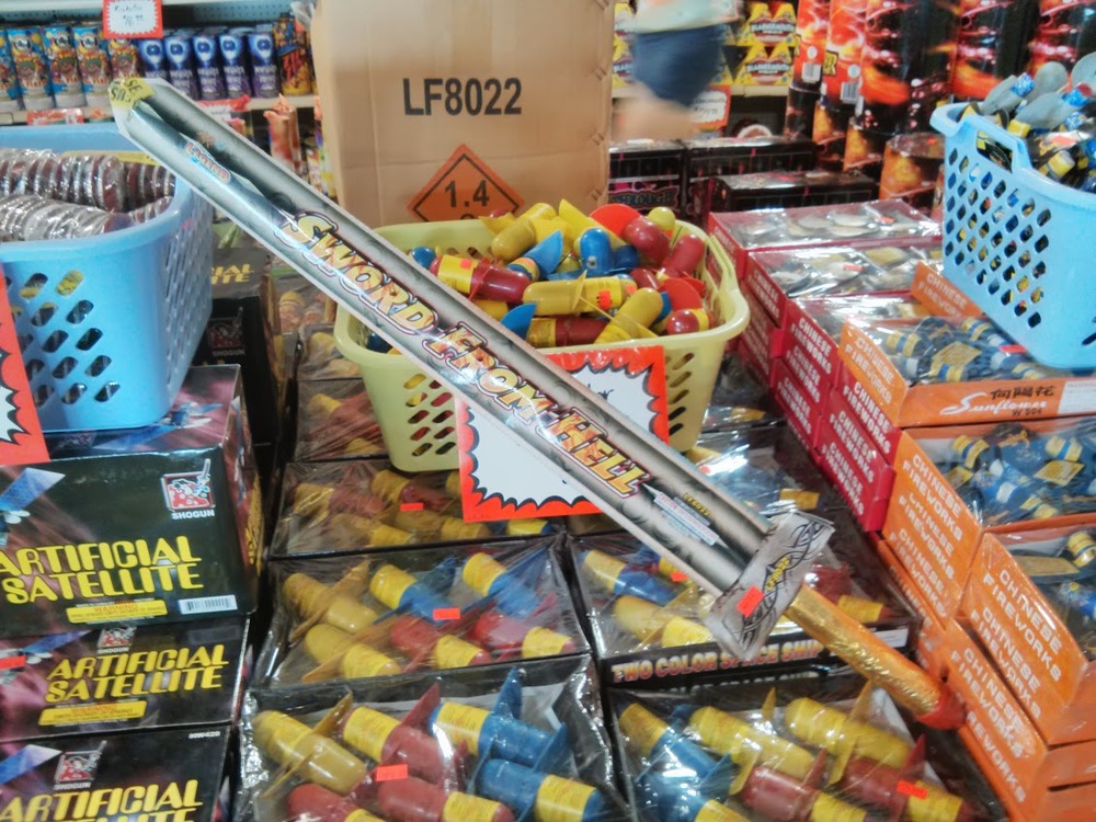 Hmmm, is a sparkler sword as scary as a spinning wheel of sparkler death?