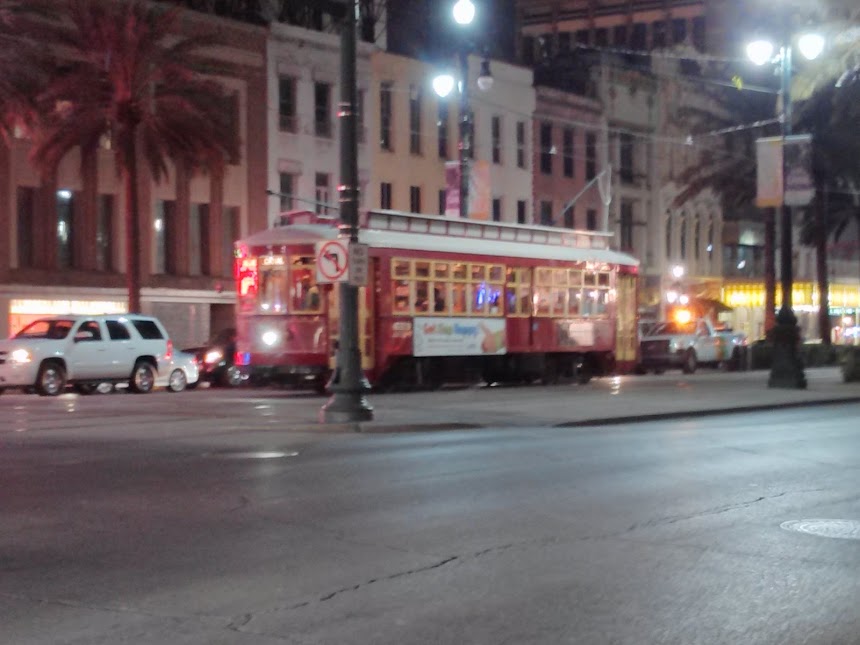 New Orleans has trolly tracks everywhere. This is why!