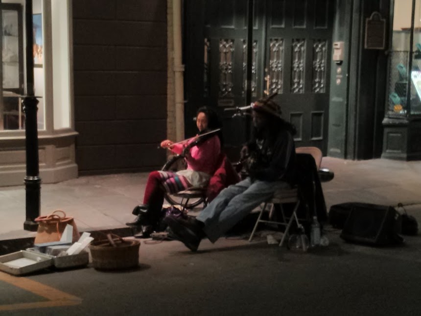 This group playing a mere block down the road, was not nearly as good as Cello Fury. However, I still find it interesting that it's so easy to find street musicians in New Orleans.